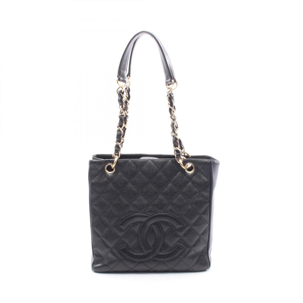 Chanel Matelasse PST Tote Bag Leather Calfskin Cowhide Black